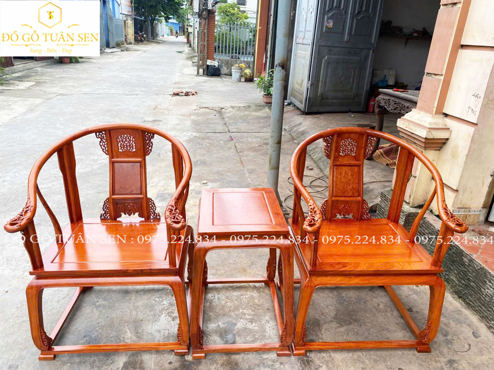Thông tin bàn ghế minh đế 3 món gỗ hương No1